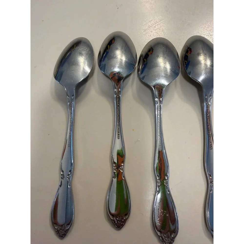 Oneida Community Stainless Morning Star Flatware 7pc Lot Teaspoons Butter Knife
